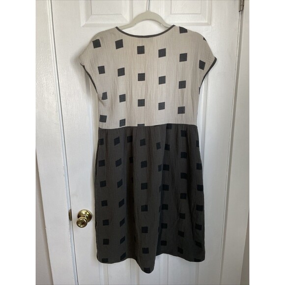 Piper & Scoot Dress Womens Small boho prairie square print smock shirt - Picture 4 of 7